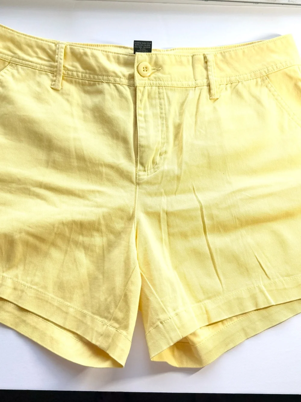 Women’s Yellow Cotton Casual Shorts 10